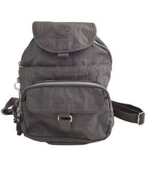 Kipling Gray Nylon Mini Backpack - Compact Everyday Bag